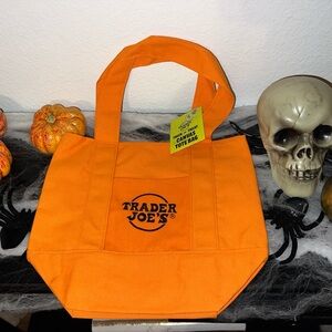 Trader Joe's Orange Canvas Tote Bag